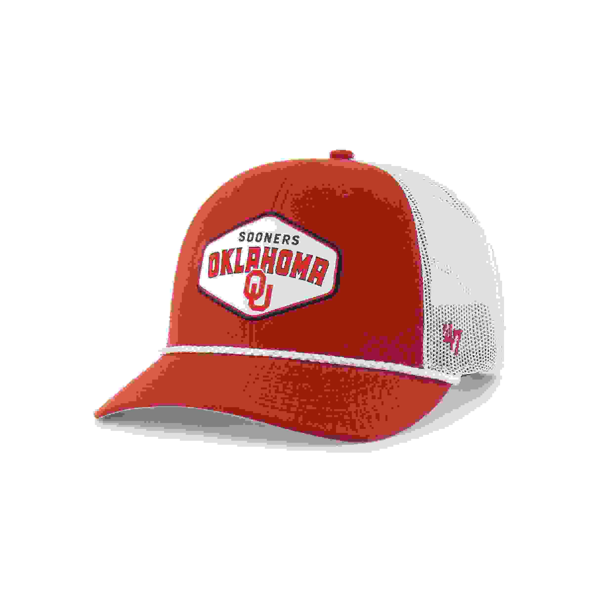47 Oklahoma Sooners Ace Out Red Trucker Snapback Hat